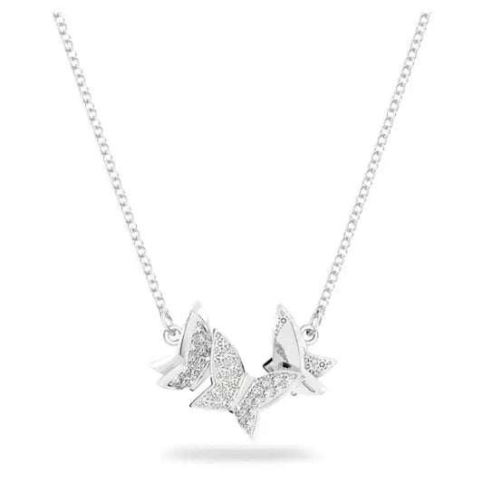 Swarovski Lilia necklace Butterfly, White, Rhodium plated 5636421