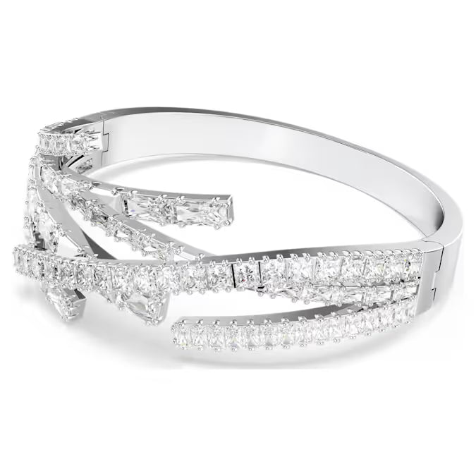 Swarovski Matrix Bangle Mixed Cuts, White, Rhodium Plated 5726294