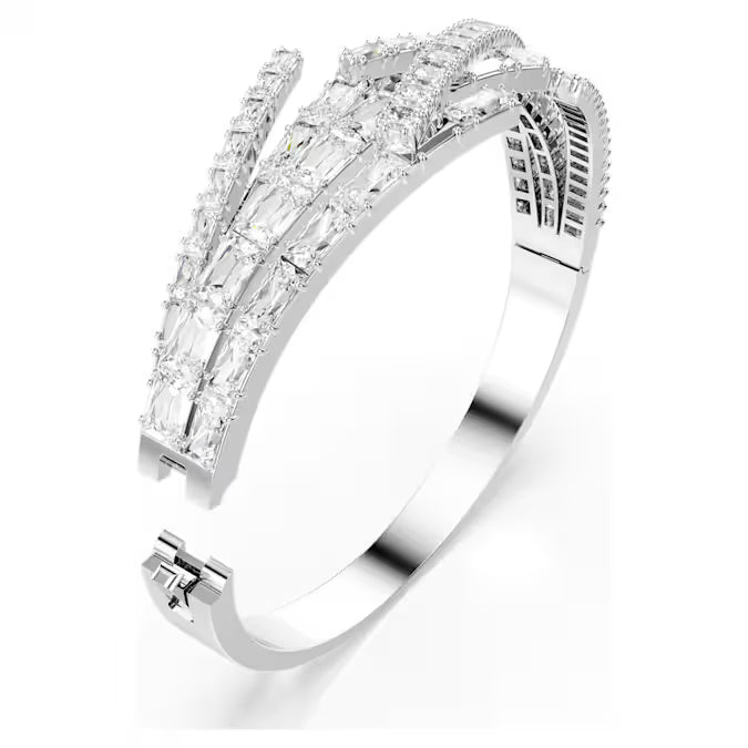 Swarovski Matrix Bangle Mixed Cuts, White, Rhodium Plated 5726294