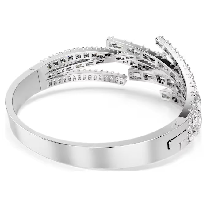 Swarovski Matrix Bangle Mixed Cuts, White, Rhodium Plated 5726294
