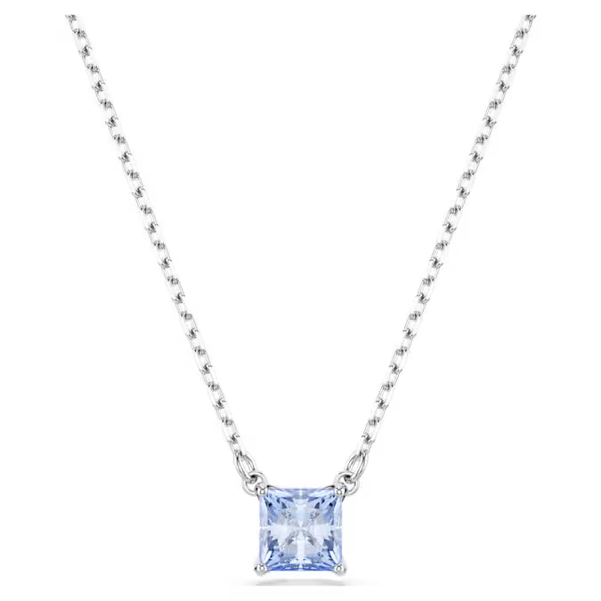 Swarovski Matrix Pendant Square Cut, Blue, Rhodium Plated 5723568