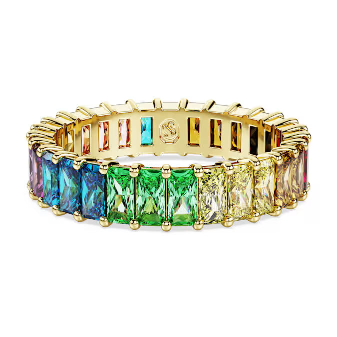 Swarovski Matrix Ring Baguette Cut, Multicoloured, Gold-Tone Plated 5686631 5685653 5686633