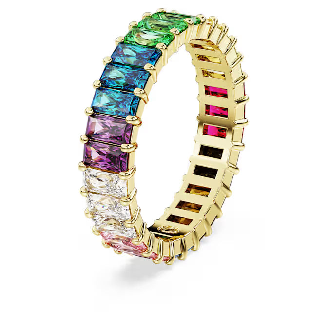 Swarovski Matrix Ring Baguette Cut, Multicoloured, Gold-Tone Plated 5686631 5685653 5686633