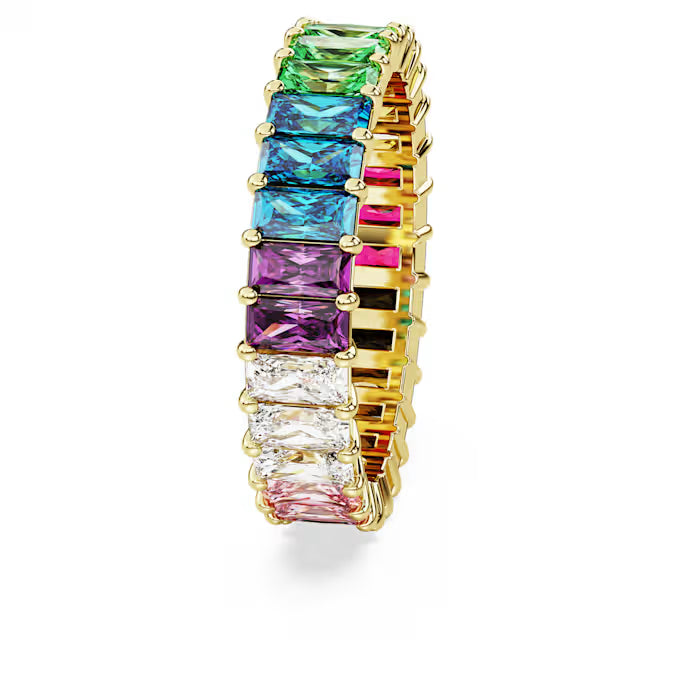 Swarovski Matrix Ring Baguette Cut, Multicoloured, Gold-Tone Plated 5686631 5685653 5686633
