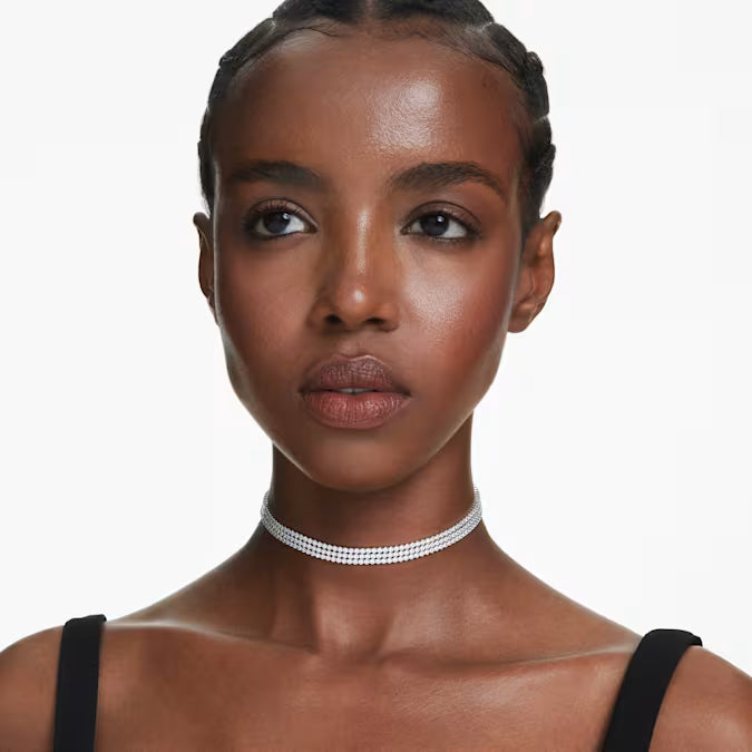 Swarovski Matrix Tennis Choker Round Cut, White, Rhodium Plated 5685755