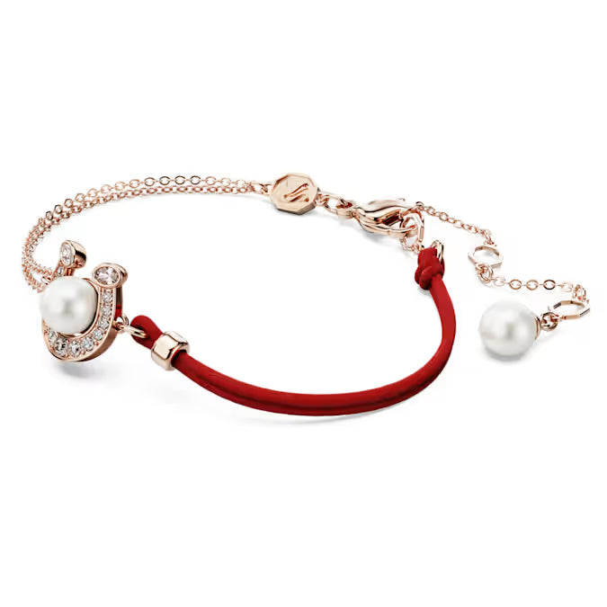 Swarovski Symbolica Bracelet Crystal Pearl, Pavé, Horseshoe, White, Rose Gold-Tone Plated 5736976