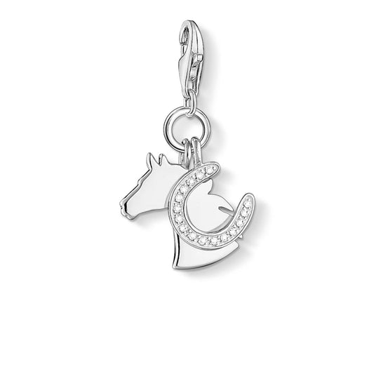 Thomas Sabo Sterling Silver & Cubic Zirconia Horse with Horseshoe Charm 1247-051-14
