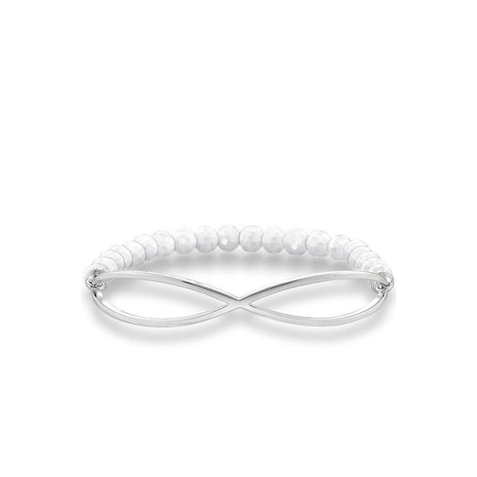Thomas Sabo Silver & White Agate Eternity Love Bridge Bracelet LBA0004-130-14-L17.5