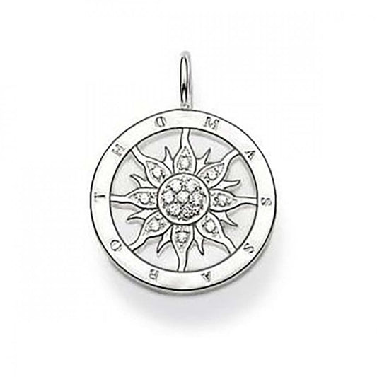 Thomas Sabo Sterling Silver Cubic Zirconia Circle Sun Pendant PE449-051-14