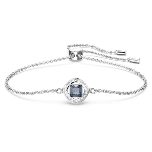 Swarovski Una Angelic bracelet Square cut, Blue, Rhodium plated 5662141