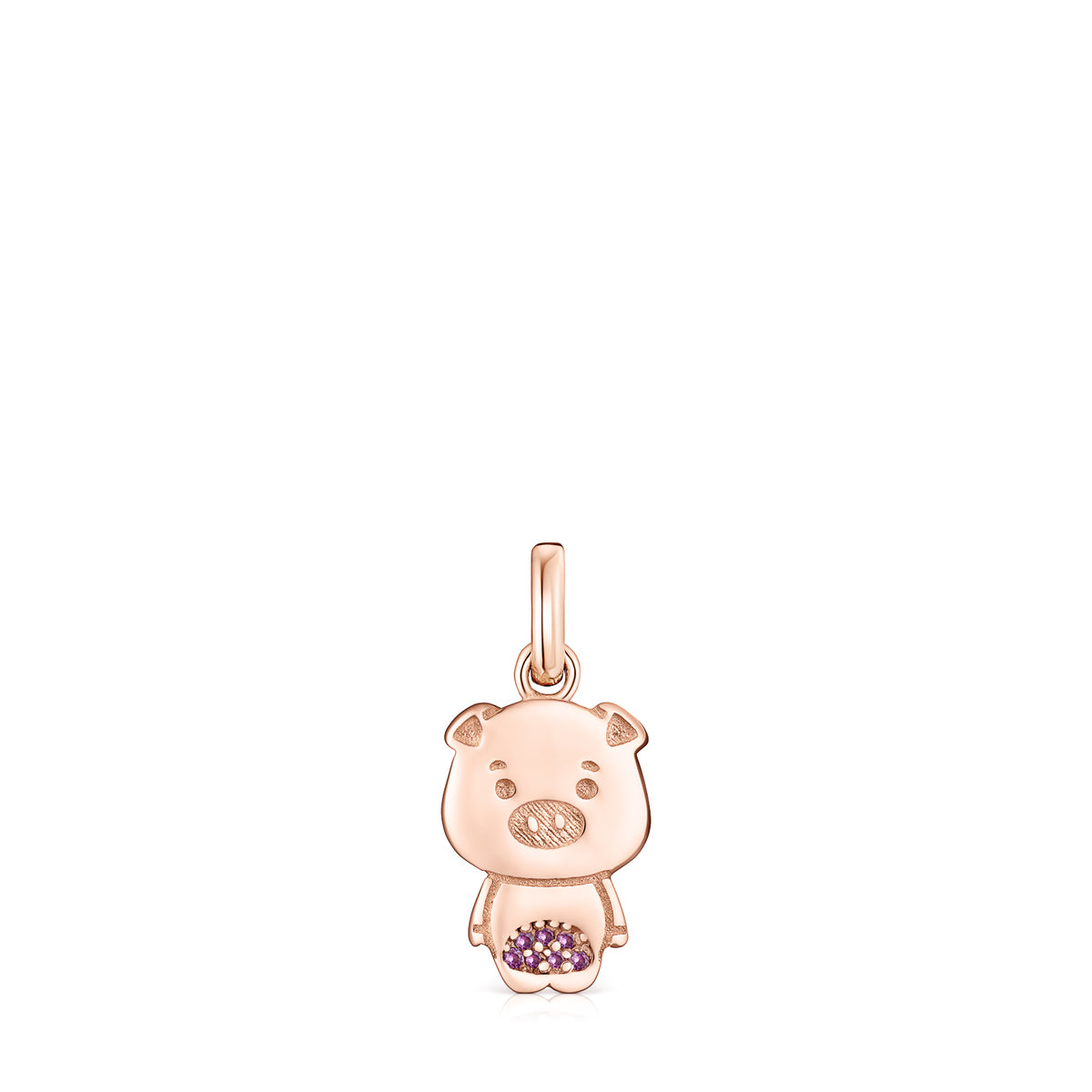 Tous Chinese Horoscope Pig Pendant in Rose Gold Vermeil with Ruby 918434540