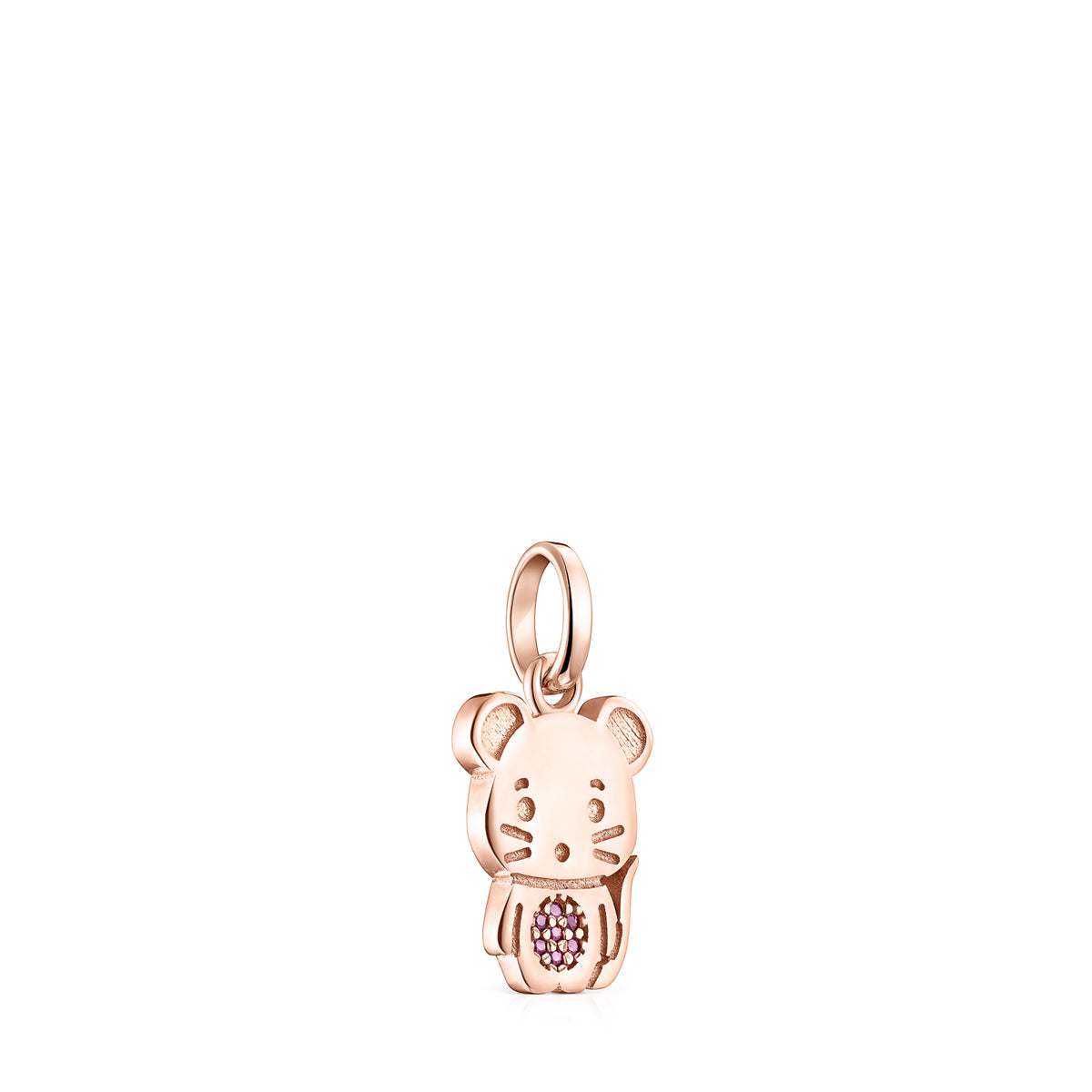 Tous Chinese Horoscope Rat Pendant in Rose Gold Vermeil with Ruby 918434600