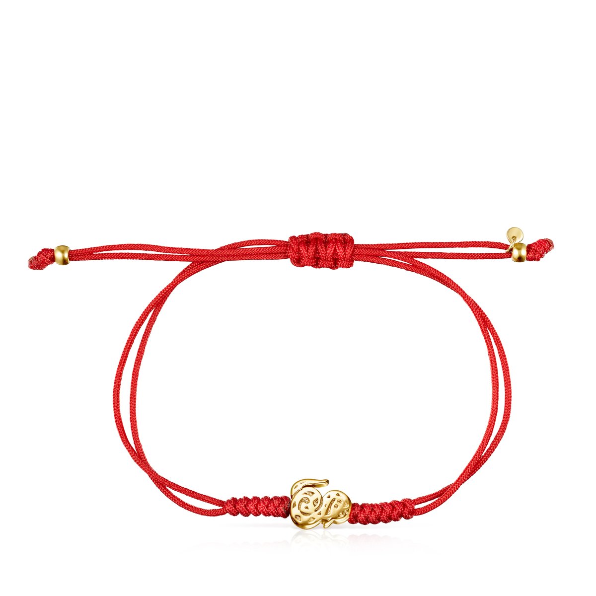 Tous Chinese Horoscope Snake Bracelet in Gold and Red Cord 918431110