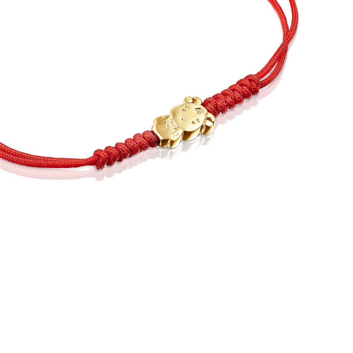 Tous Chinese Horoscope Goat Bracelet in Gold and Red Cord 918431040