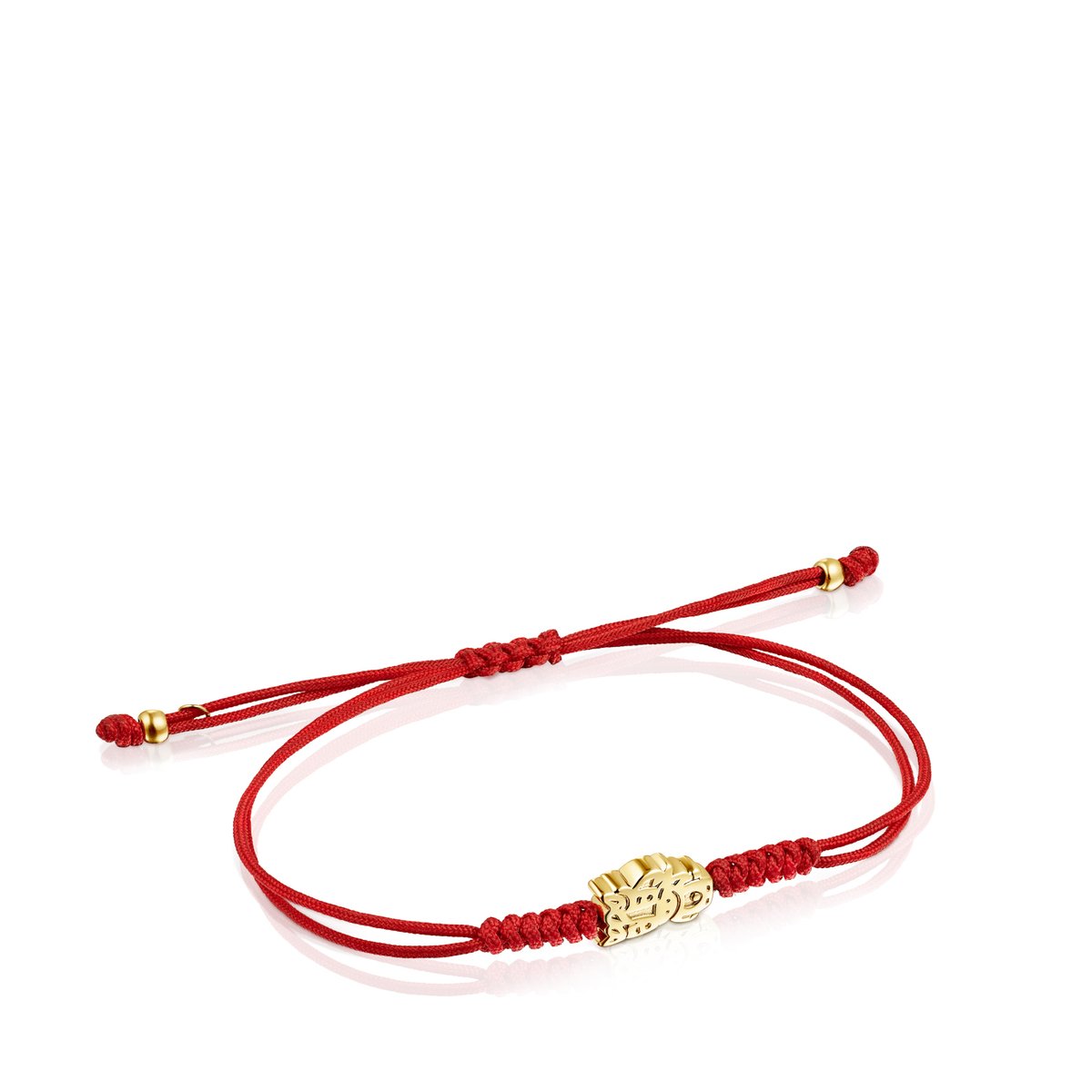 Tous Chinese Horoscope Horse Bracelet in Gold and Red Cord 918431030
