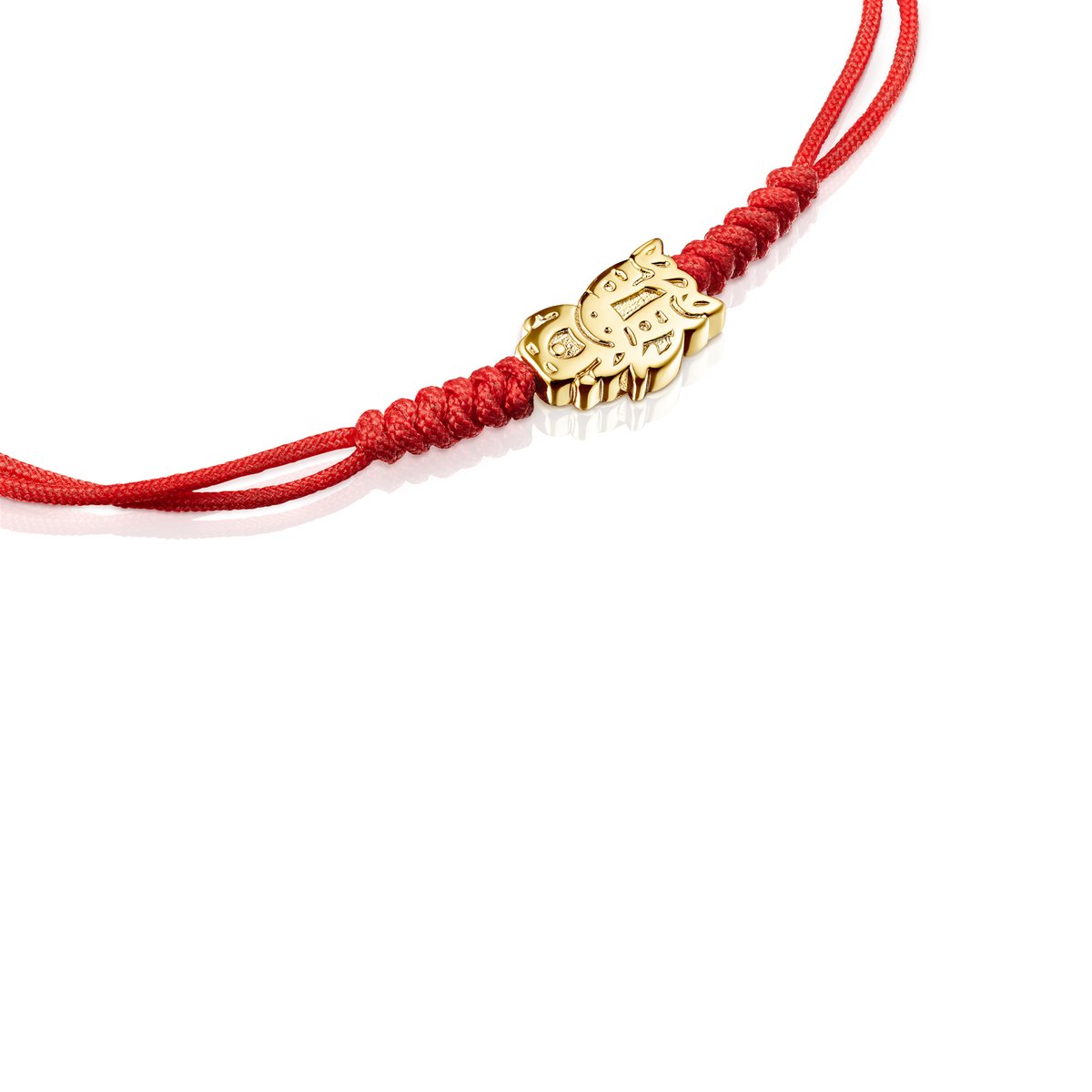 Tous Chinese Horoscope Horse Bracelet in Gold and Red Cord 918431030