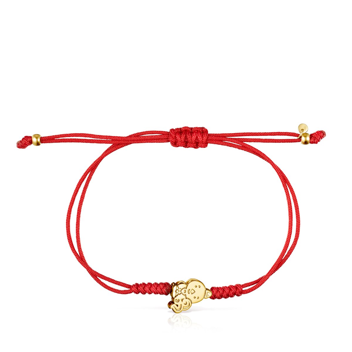 Tous Chinese Horoscope Rooster Bracelet in Gold and Red Cord 918431070