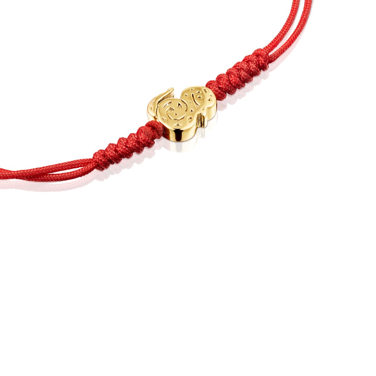 Tous Chinese Horoscope Snake Bracelet in Gold and Red Cord 918431110