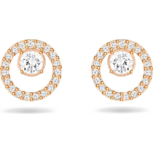Swarovski Creativity stud earrings, Circular, White, Rose gold-tone plated 5199827 / 5692263