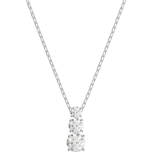 Swarovski Attract Trilogy pendant, Round, White, Rhodium plated 5414970