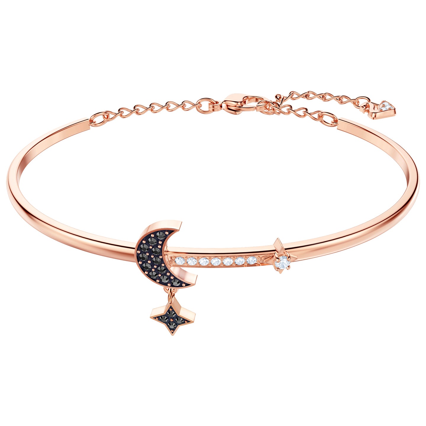 Swarovski Symbolic Moon Bangle, Medium, Black, Rose gold plating 5429729