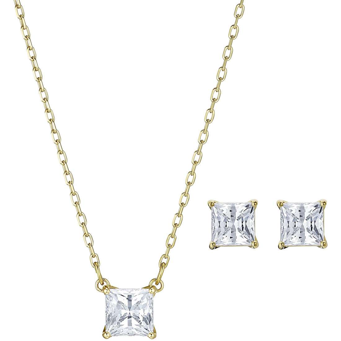 Swarovski Attract Set, White, Gold-tone Plated 5510683