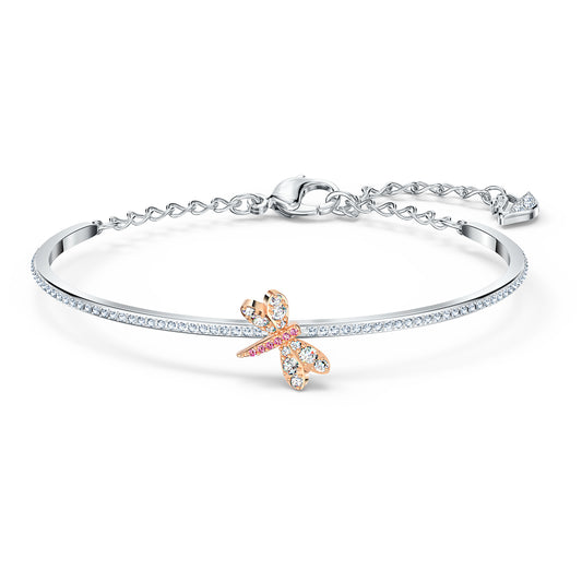 Swarovski Eternal Flower Bangle, Pink, Mixed metal finish 5518138