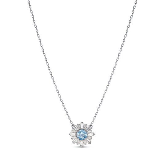 Swarovski Sunshine Pendant, Blue, Rhodium Plated 5536742