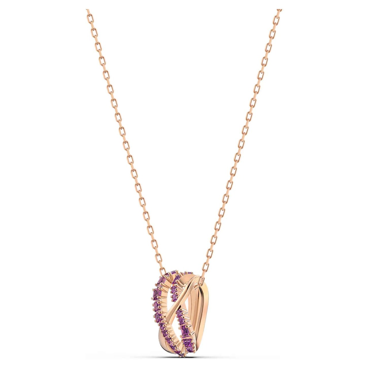 Swarovski Crystal Twist Rows Pendant, Purple, Rose-gold Tone Plated 5563907