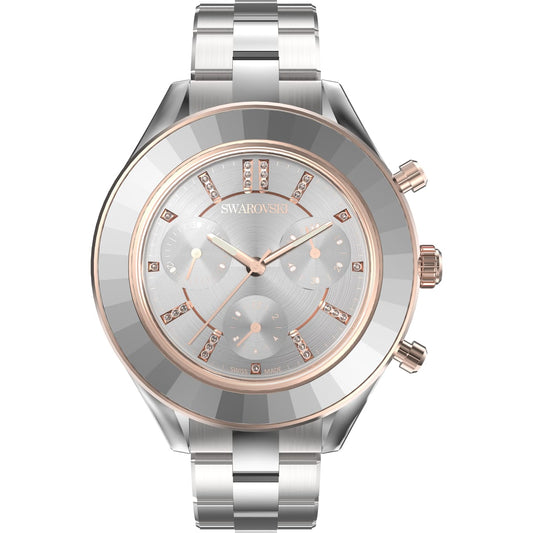 Swarovski Octea Lux Sport watch, Metal bracelet, White, Stainless steel 5610494