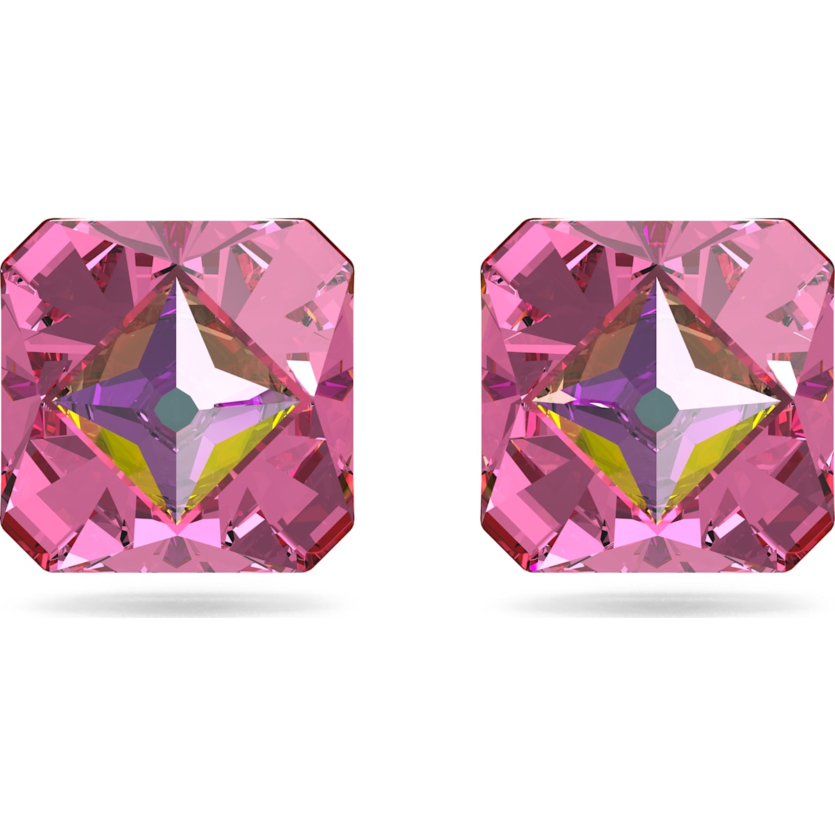 Ortyx stud earrings Pyramid cut, Pink, Gold-tone plated 5614062