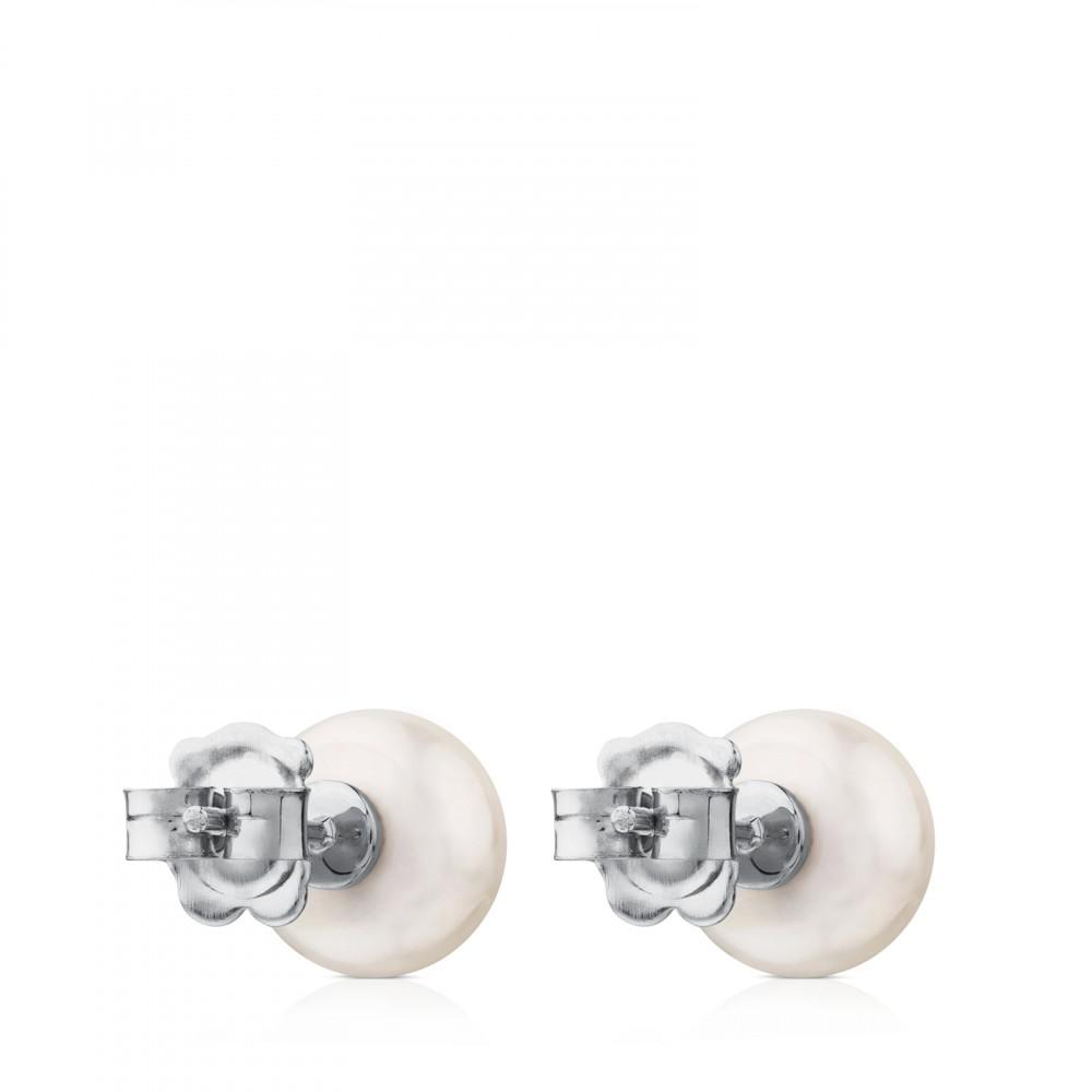 Tous White Gold Puppies Earrings with Diamonds 615263020