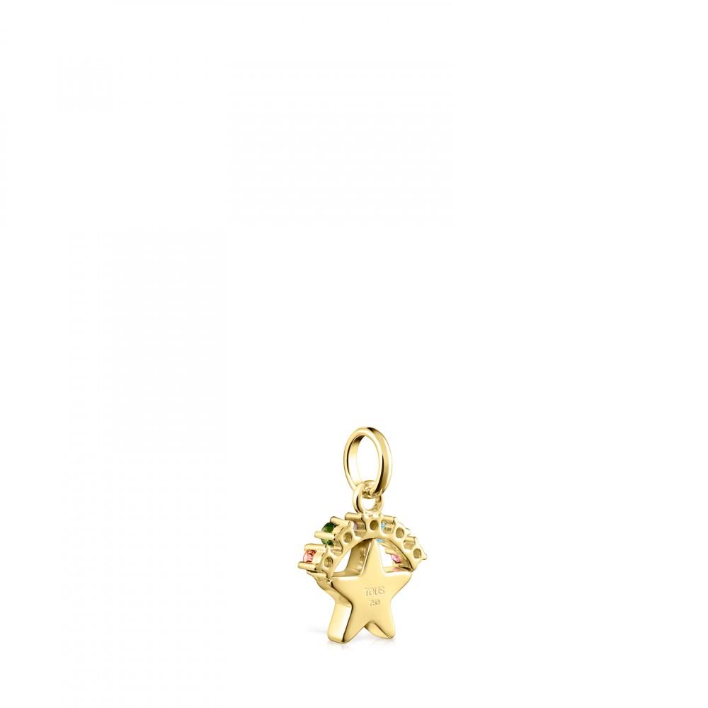 Tous Gold Real Sisy star Pendant with Gemstones 812454030