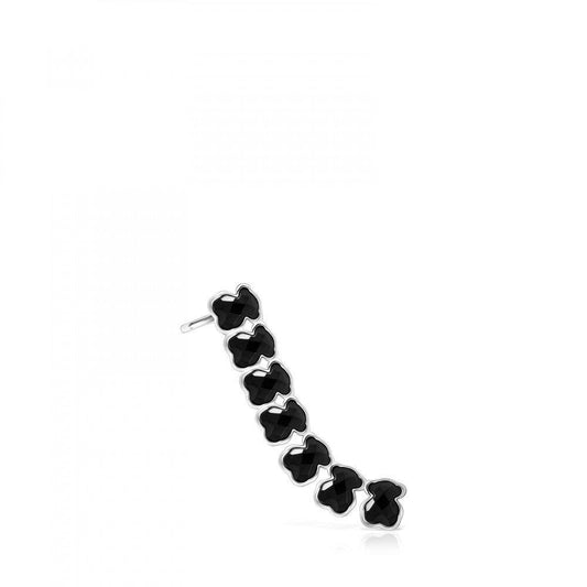 Tous Silver with Onyx Mini Onix - Color Earring 918453500