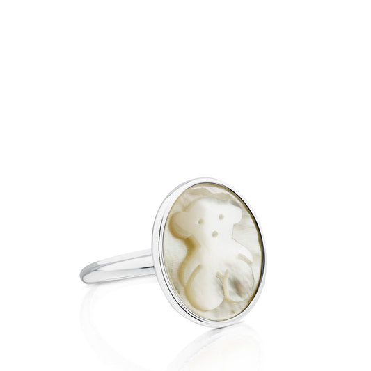 Tous Silver Camee Ring with Mother-of-Pearl 712325600