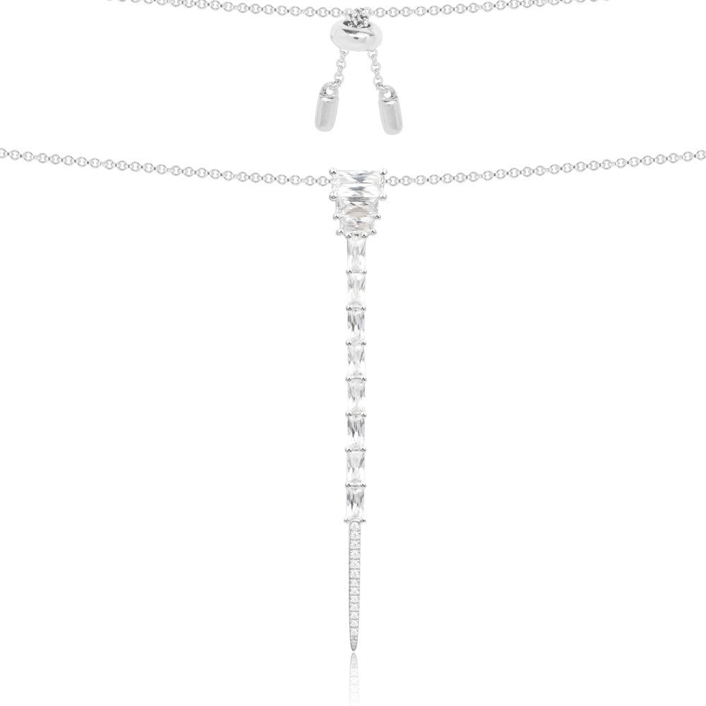 APM Silver Dropping Pendant Necklace AC3385OX