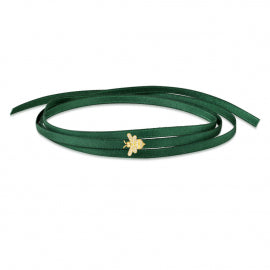 APM Green Satin Chocker Bracelet With Yellow Silver Bumble Bee AC3693GXY