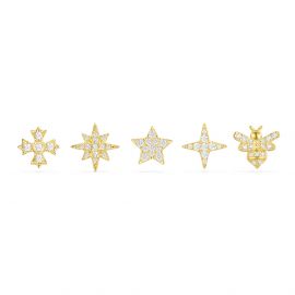 APM Stars And Bumble Bee Studs Set - Yellow SilverT AE10732OXY