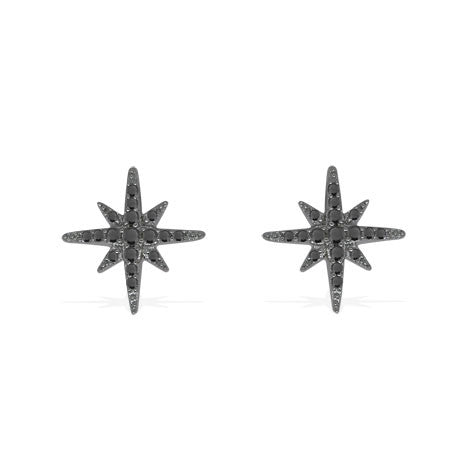 APM Météorites Stud Earrings - Black Silver AE8419BZR