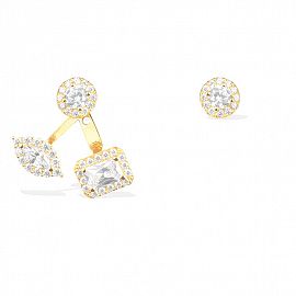 APM Asymmetric Yellow Silver Earrings AE9527OXY