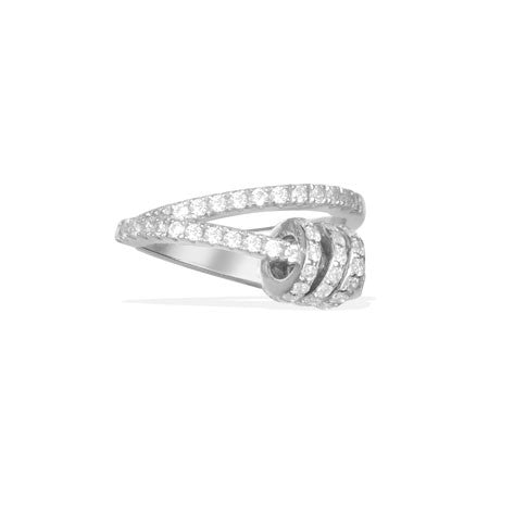 APM Sliding Mono Ear Jacket With Rings - Silver AE9779OX