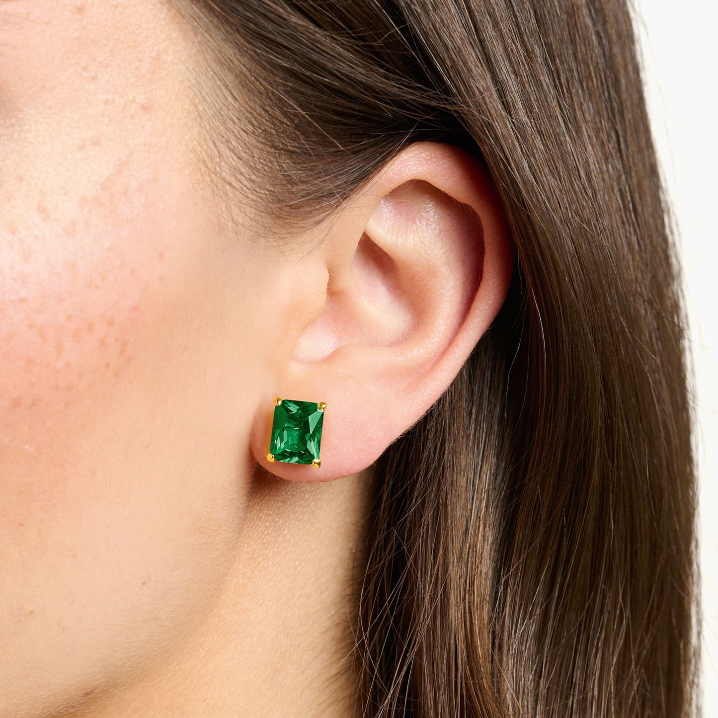 Thomas Sabo Ear Studs Green Stone Gold H2201-472-6