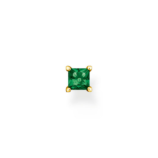 Thomas Sabo Single Ear Stud With Green Stone Gold H2233-476-6