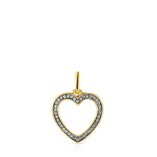 Tous Nocturne heart Pendant in Gold Vermeil with Diamonds 918444530