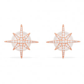 APM Meteorites Rose Stud Earrings with Pearls RE10285XPL