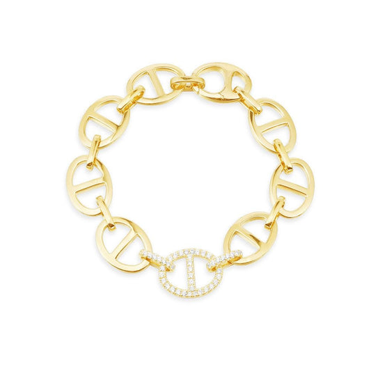 APM Chaîne Maille Marine Bracelet - Yellow Silver AB4344OXY-M