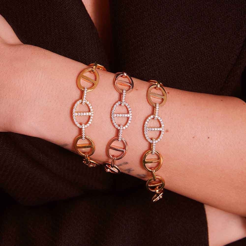 APM Chaîne Maille Marine Bracelet - Yellow Silver AB4344OXY-M
