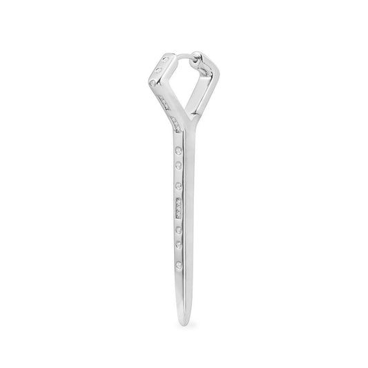 APM Single SMILE Morse Code Earring - White Silver AE12865OX