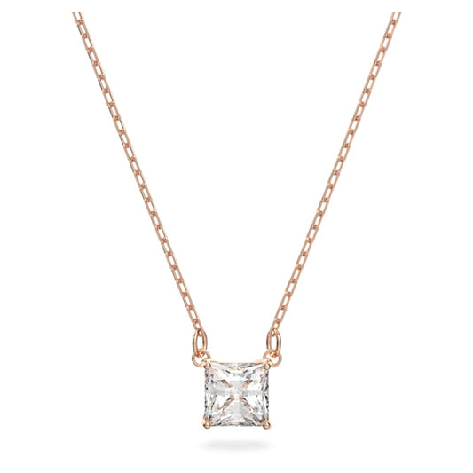 Swarovski Attract necklace Square, White, Rose-gold tone plated 5510698