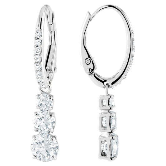 Swarovski Attract Trilogy earrings White, Rhodium plated 5416155